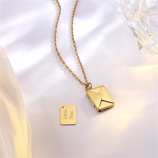 Noszę Miłość™ - Naszyjnik koperta z ukrytą wiadomością